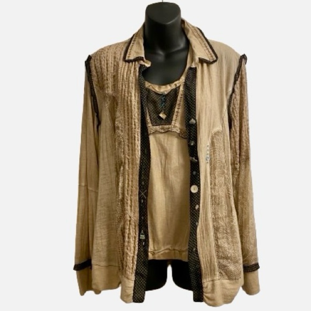 Elisa Caveletti Unique Shirt with Camisole Sz XL